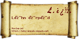 Léhn Árpád névjegykártya
